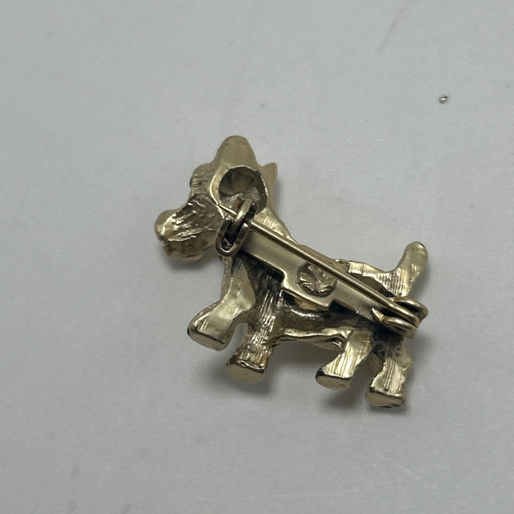 Vintage Scottish Terrier Dog Pin Metal Yellow/Gold - Picture 8 of 10